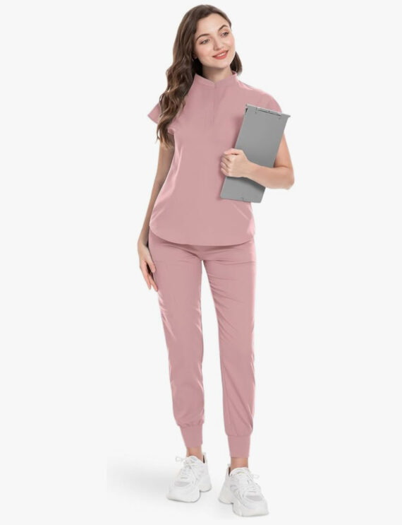 Sain&Sauf Women’s Mandarin Collar Scrub Set