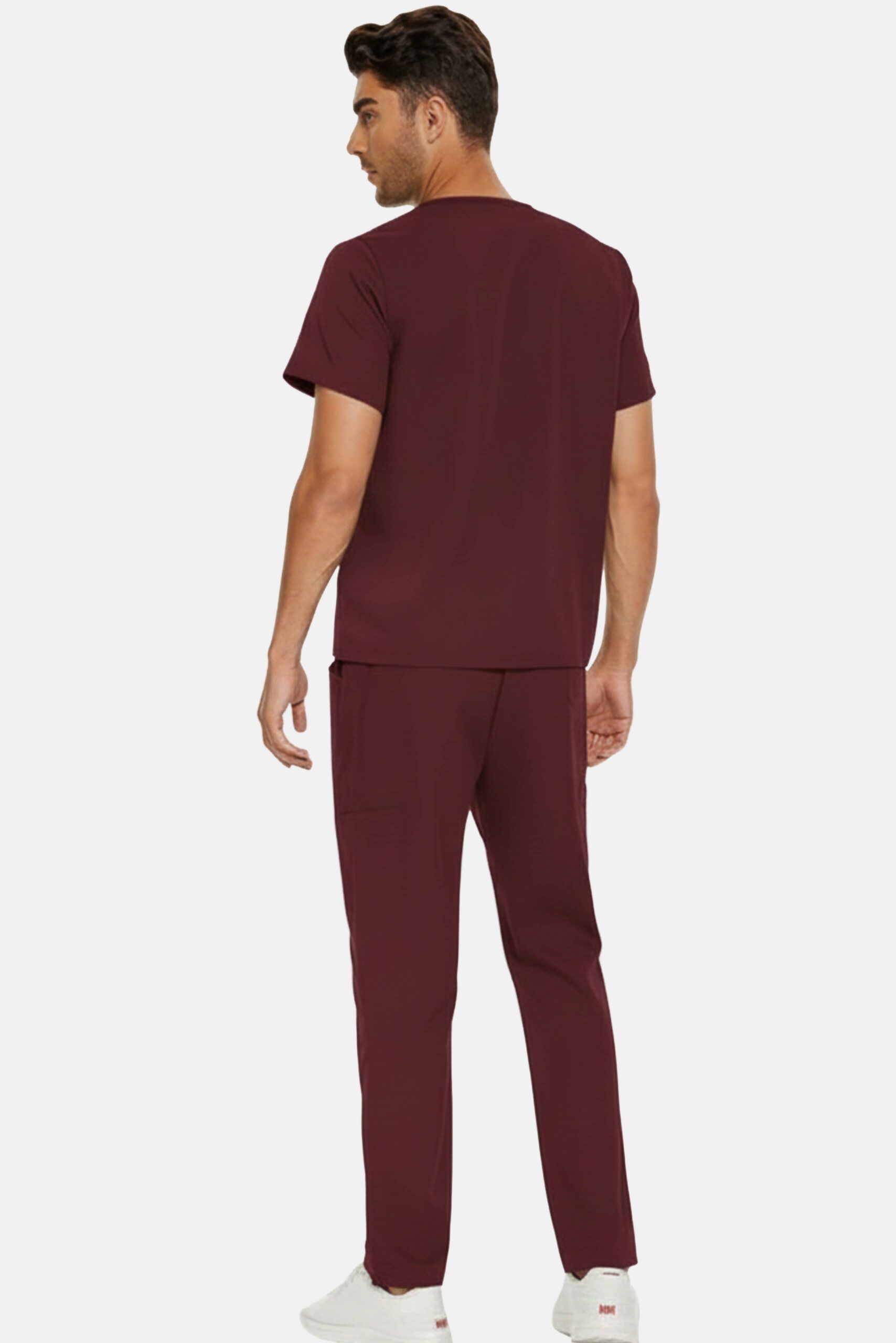 sain&sauf men’s scrubs set – v neck burgundy 03