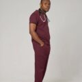 sain&sauf men’s scrubs set – v neck burgundy 04