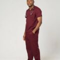 sain&sauf men’s scrubs set – v neck burgundy 05