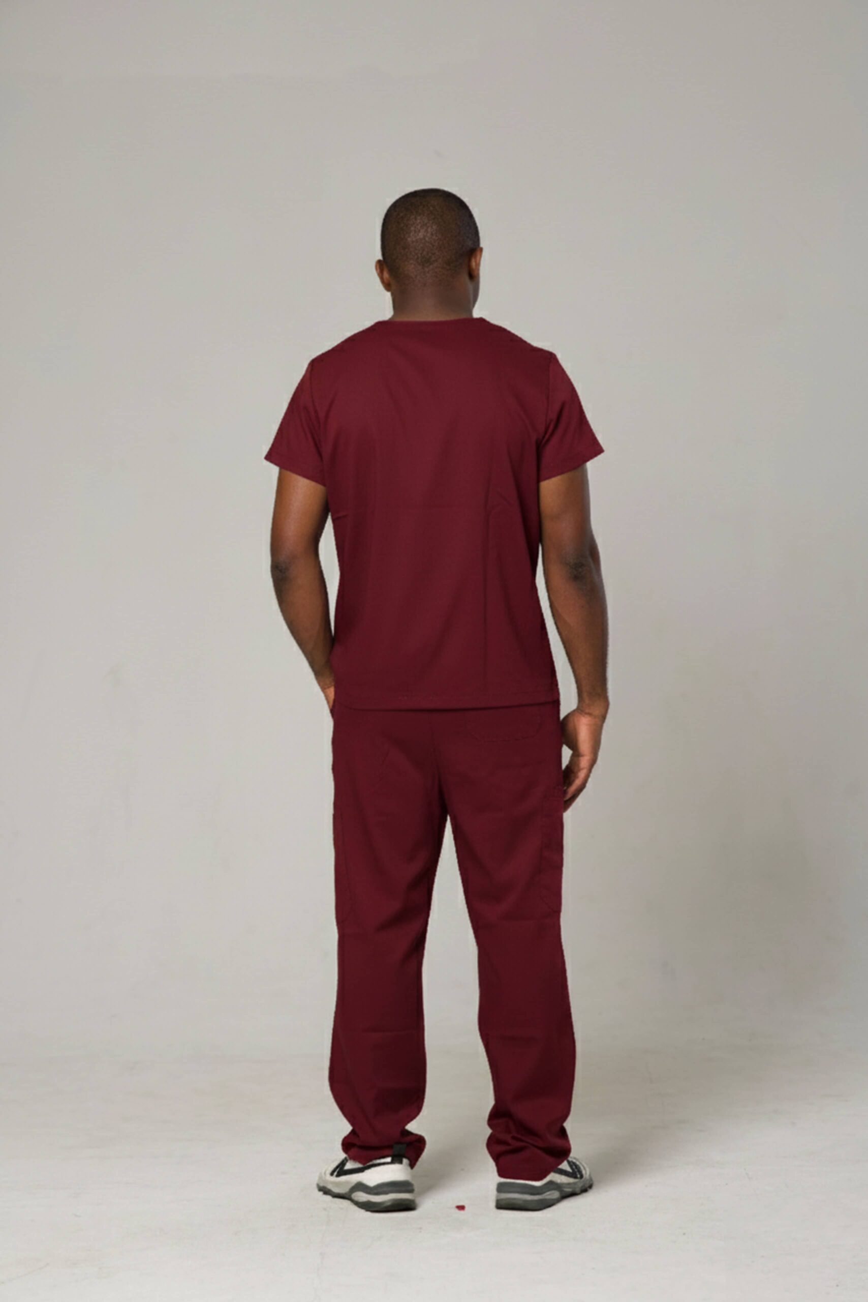 sain&sauf men’s scrubs set – v neck burgundy 06