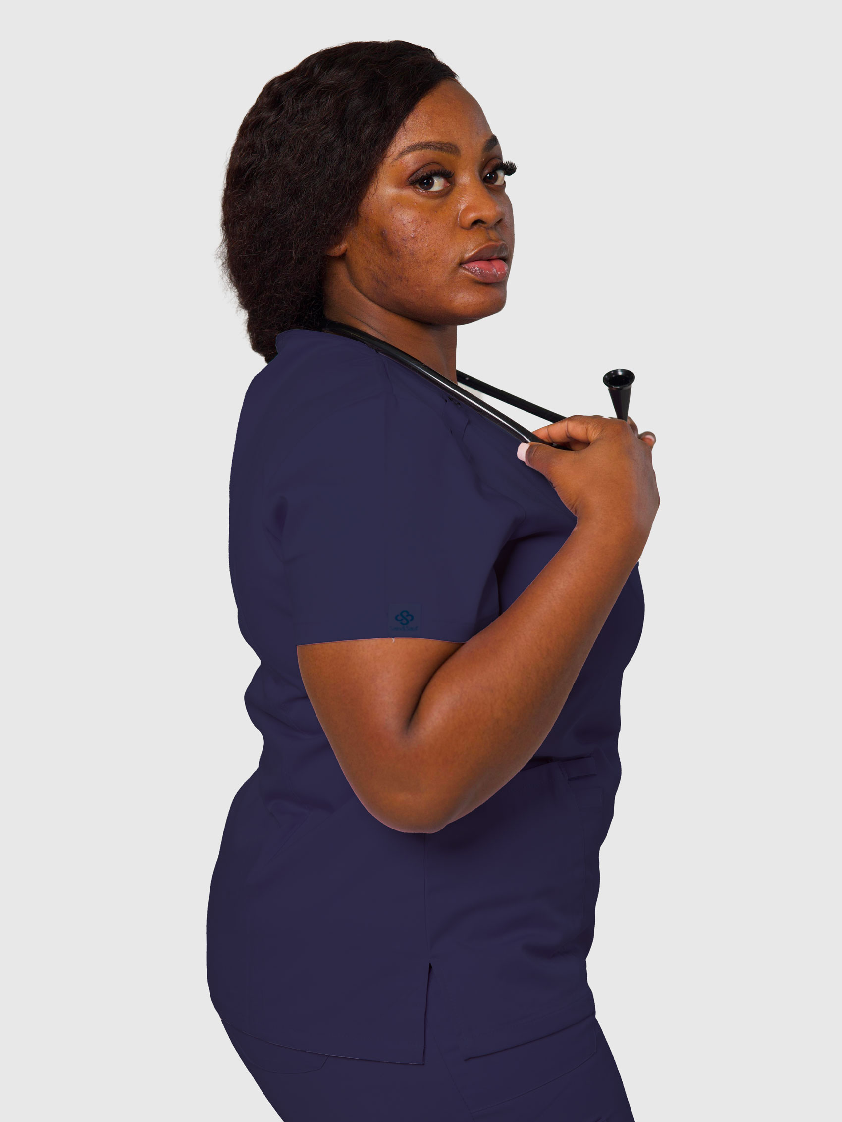 sain&sauf women’s scrubs set – v neck with utility pockets