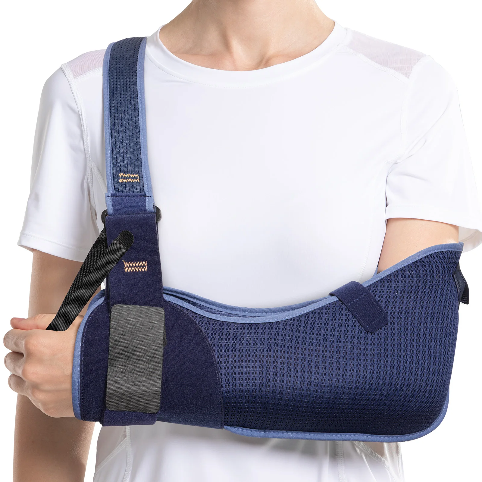 velpeau arm sling for elbow injury, fracture, dislocation medical shoulder immobilizer for sleeping, universal for both arms