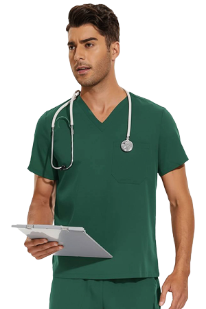 sain&sauf men’s scrubs set – v neck forest green 02