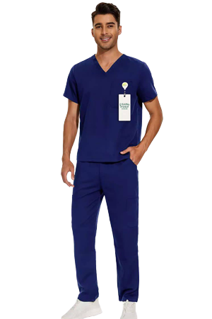 sain&sauf men’s scrubs set – v neck navy blue 01